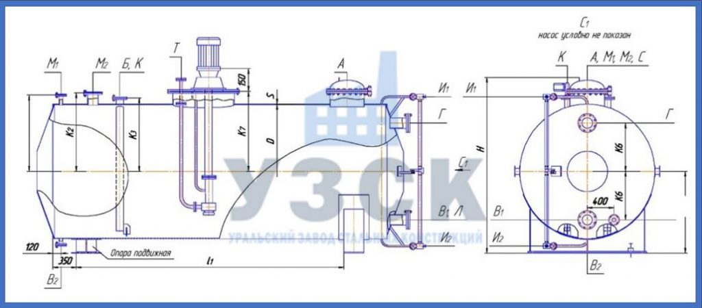 Чертеж емкости ГКК в Новороссийске
